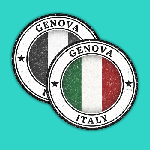 Adesivo genova bandiera - adesivo,