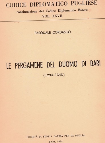 Pergamene del duomo bari - del, di