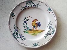 BEL PIATTO DECORATIVO_GALLO_TERRACOTTA SMALTATA_CON DIPINTO_DA MURO