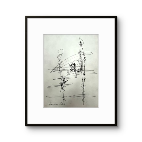Stravagante disegno inchiostro