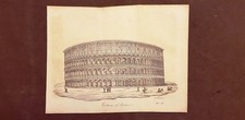 Esterno del Colosseo Roma Acquaforte del 1830 Costume antico Giulio Ferrario