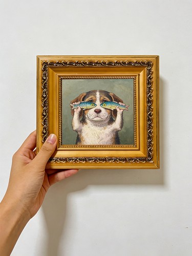 Dipinto olio originale - , cane