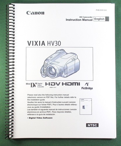 Canon hv30 manuale istruzioni - manuale,