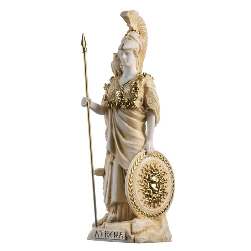 Statua atena con gufo medusa - con,