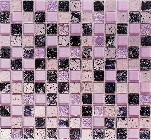 Mosaico pietra naturale fucsia - pietra,