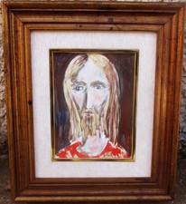 GIANCARLO COCCHIA (1924 - 1987) - GESU' CRISTO - VECCHIO QUADRO DIPINTO OLIO
