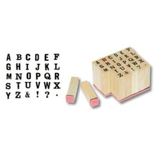 STAMPERIA Timbri in legno Alfabeto stampatello + 4 Timbri.