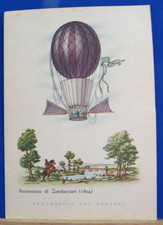 TRA) MONGOLFIERA - AEROSTATO - ASCENSIONE DI ZAMBECCARI - PRIMA SERIE FG VG