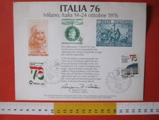 A.20 ITALIA ANNULLO CANCEL 1976 MILANO EXPO FILATELICA MONDIALE FARFALLA su USA