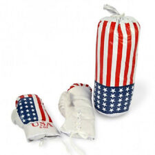 Sacco da box con guantoni pugilato americano gioco per bambini set completo 