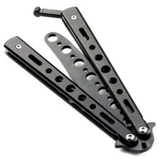 Coltello a farfalla da allenamento senza lama esercitazione coltelli metallo