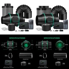 Mars Hydro 4'' 6'' Smart Inline Ventilatore System/Clip on Ventilatore per Kit Tenda da Coltivazione