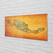 Tulup Glass Print 140x70 Wall Art Picture colorful map