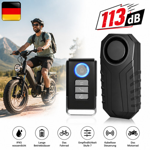 Allarme bici wireless 113db - bici,
