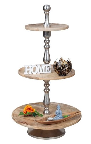Piani metallo legno argento - xl,