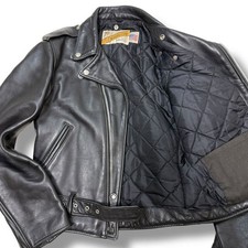 Giacca moto Schott 618 Perfecto taglia 36 pelle di sterzo nera USA Giappone