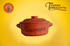 Pentola cuoci pane cm 24 in terracotta fatta a mano in Italia