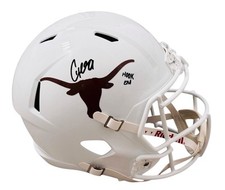 Casco CJ Baxter Cedric Texas Longhorns firmato full size gancio Em Beckett certificato di autenticità