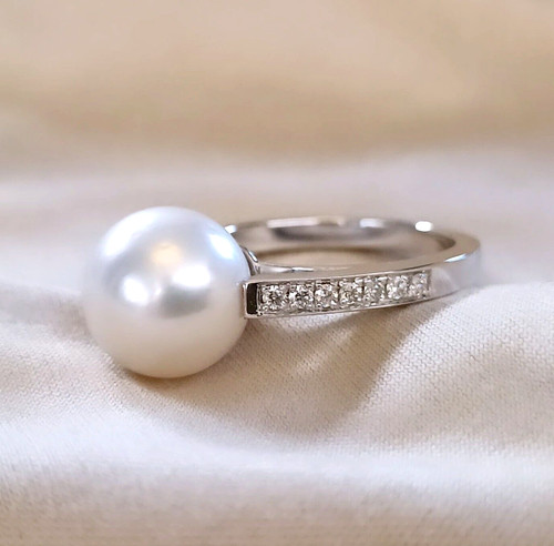 Anello con perla australiana - perla,