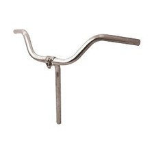 Manubrio MVTEK bici pieghevole 21mm acciaio cromato argento senza leve