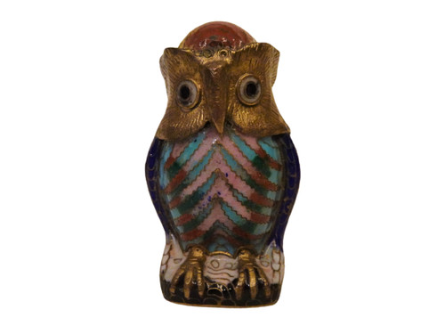 Miniatura gufo cloisonne cina - gufo,