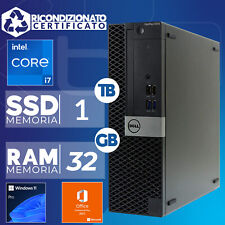 PC Computer Desktop Dell SFF i7 32GB SSD 1TB Win 11 Office 2021 (Ricondizionato)