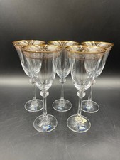 Servizio Calice Calici Bicchiere vino cristallo BOEMIA BOHEMIA oro ornamentale