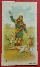 antico Santino SAN ROCCO 1963 Casale Monferrato HOLY CARD cromo fustellato N.399
