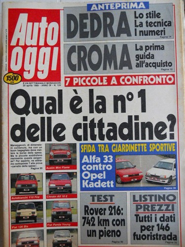 Auto oggi 124 1989 - n�124, sfida
