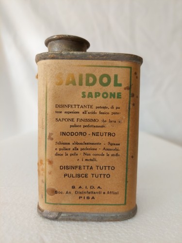 Vecchio barattolo latta saidol - latta,