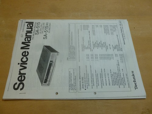 Technics 515 manuale - sa-515,