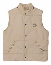 Gilet uomo MURPHY & NYE imbottito grafico UK 44 2XL beige cotone DX07