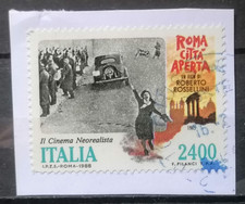 ITALIA REPUBBLICA 1988 ROMA CITTA' APERTA USATO SU FRAMMENTO