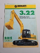 Escavatore Benati 3.22 Brochure Scheda Tecnica Completa Lingua Italiana 