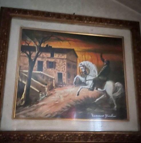 Romano mussolini quadro olio - mussolini,