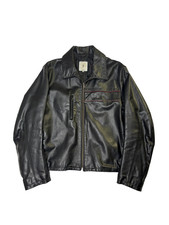 Giacca Vera Pelle Nera Vintage
