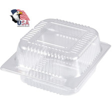 6" Clear Hinged Plastic Food