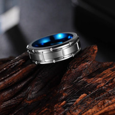 Anello uomo classico blu