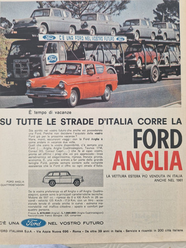 Pubblicità ford anglia auto - pubblicitÀ,