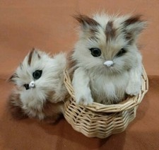 Peluche 2 gatti con cesta