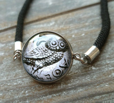 Bracciale acciaio, gufo