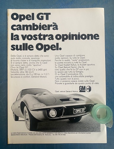 Rara pubblicità opel del - rara,