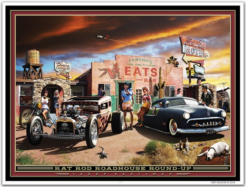 Hot rod art print rat - hot,