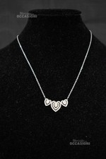 Collana Swarovski Dettagli Tre Cuore Con Strass In Argento 925