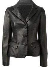 Giacca donna pelle blazer vera