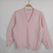 Maglione Burberry in lana vintage colore rosa taglia L scollo a V
