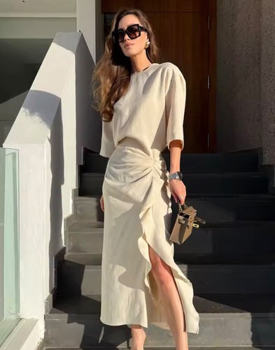 Zara abito midi drappeggiato - zara,
