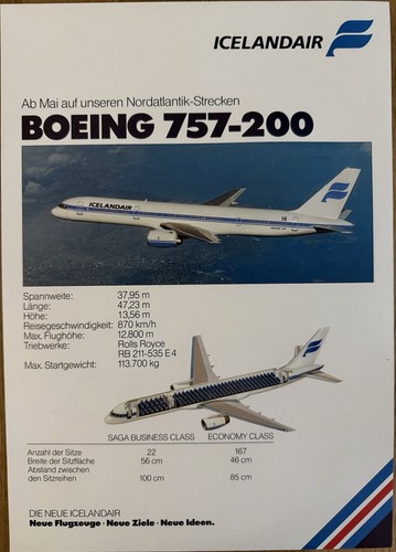 1990 icelandair b757 brochure - 1990,