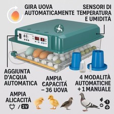 Incubatrice per Uova Automatica, Incubatrice Da 24-36 Uova Con Tornitura Automat