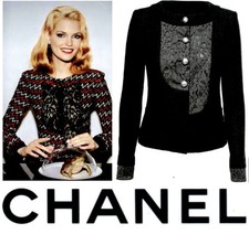 Giacca pizzo tweed nero - , chanel